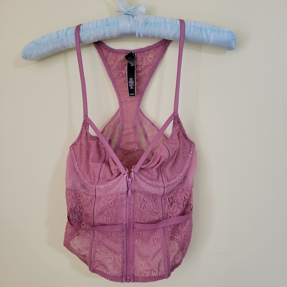 Victoria's Secret, Y2K style pink, lace, bra top.